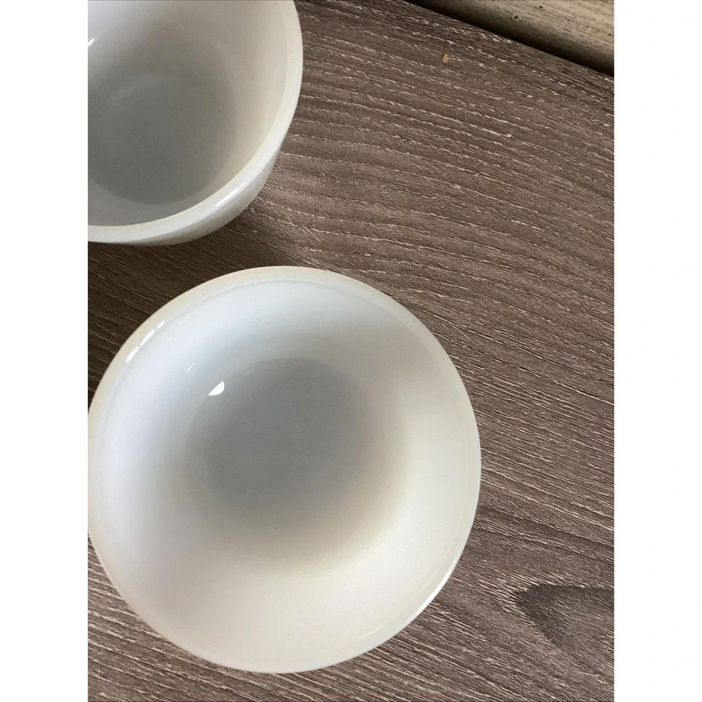 Vintage Custard Cups Ramekins Milk Glass Set of 5 White